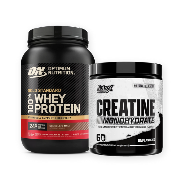 Combo Volumen: Gold Standard Whey 2 LB de Optimum Nutrition y creatina monohidratada Nutrex 300 g