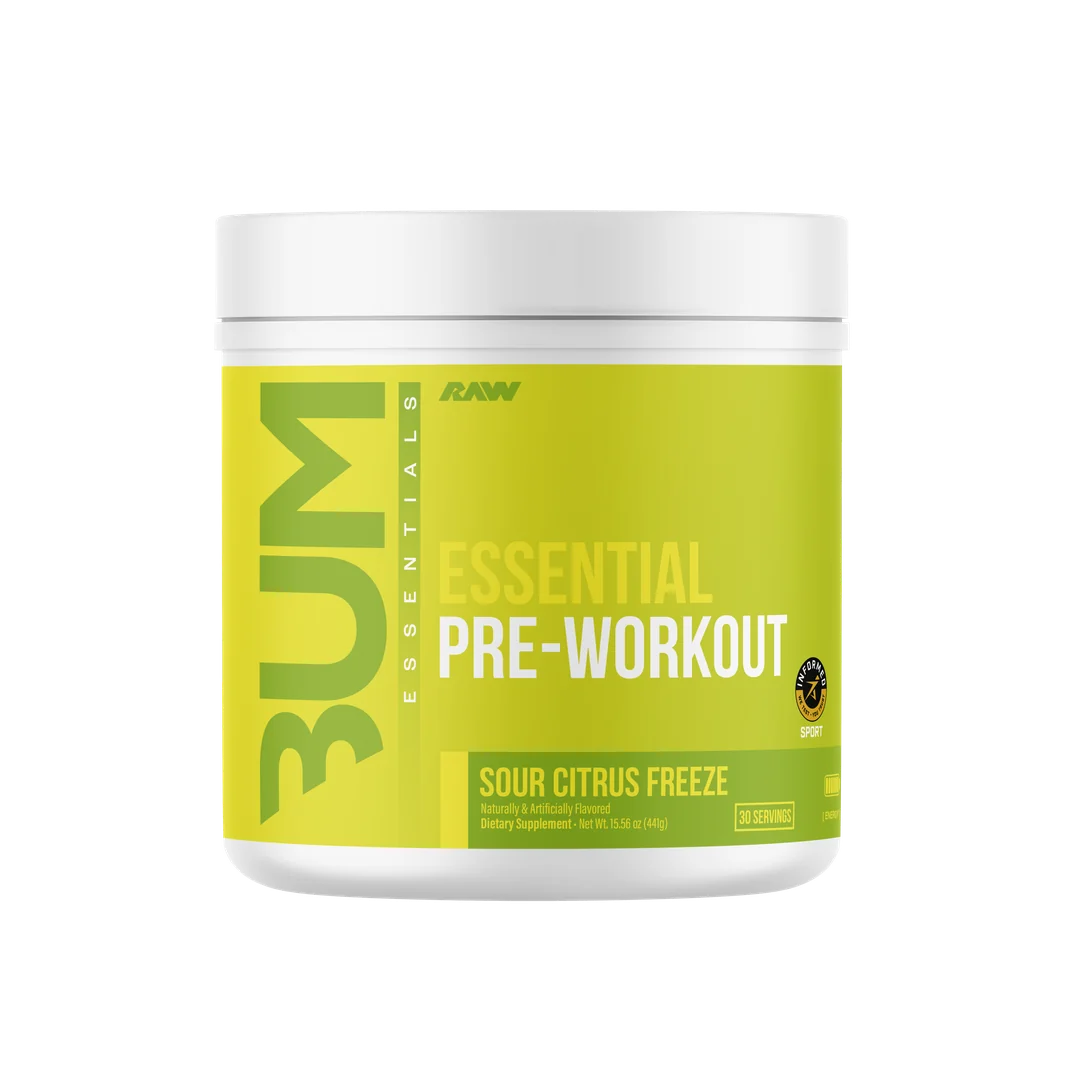 CBUM Essential Pre-Workout Sour Citrus Freeze de Raw Nutrition