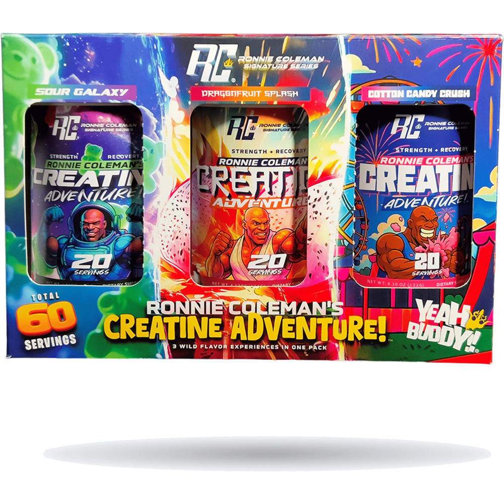 Creatina Adventure Sour Galaxy / Dragonfruit Splash / Cotton Candy Crush de Ronnie Coleman