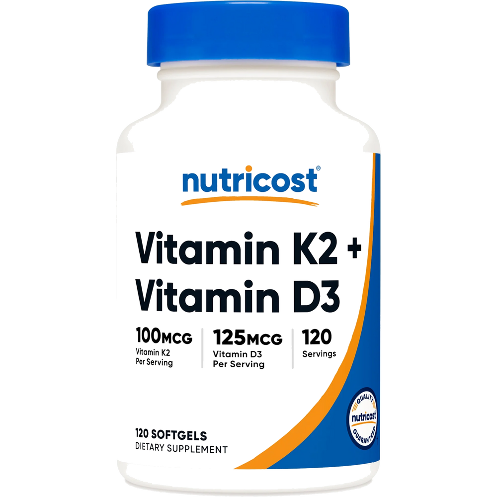 Vitamin K2 + D3 120 Softgels de Nutricost