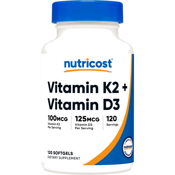 Vitamin K2 + D3 120 Softgels de Nutricost